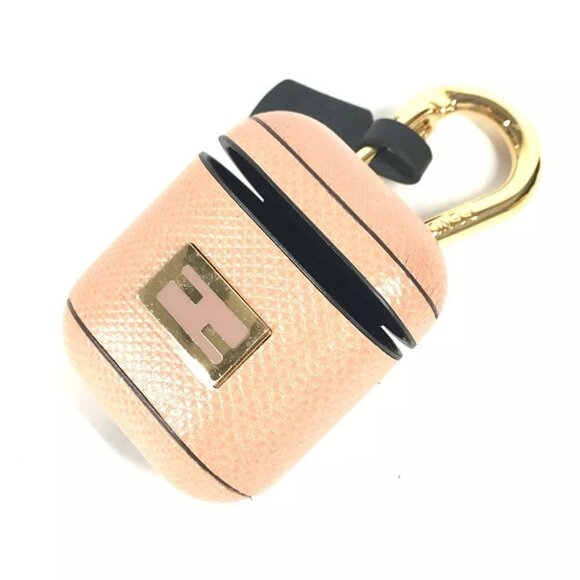 FENDI Logo Airpods Case Earphone case Leather Beige